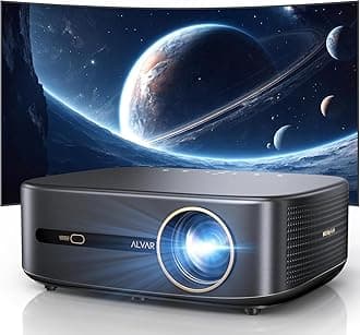 - [2500 ANSI & 30W Speakers] Alvar 4K Support Projector with WiFi 6 and Bluetooth, dbx-tv Sound, Built in NetfIix App & DoIby Audio Outdoor Proyector, Auto Focus & Keystone Native 1080P Smart Projector