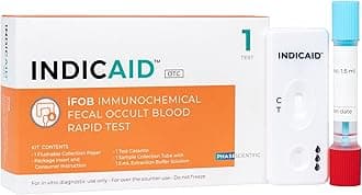 Immunochemical Fecal Occult Blood Rapid Test (iFOB), FIT Colon Test, Accurate and Easy at Home, No Prep Required (1 Pack)
