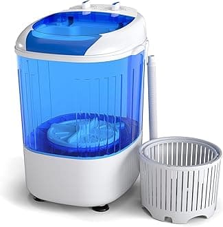 Mini Portable Washing Machine, 5.5 lbs Capacity, Compact Laundry Washer with Spin Tub & Drain Hose, Perfect for Apartment Dorms RV Home (Blue)