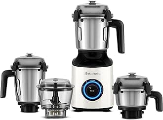 Atomberg Zenova Mixer Grinder | Unique Coarse Mode for Silbatta-like Texture | Intelligent BLDC Motor | Safety Features | 4 Jars including Chopper | Hands-Free Operation | Pearl White