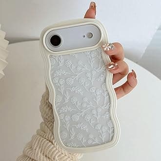 QLTYPRI for iPhone Air Case, Cute Curly Wave Frame Clear Case for Girls Women, Flower Clear TPU Bumper Slim Soft Silicone Shockproof Protective Phone Cover for iPhone 17 Air - White Floral