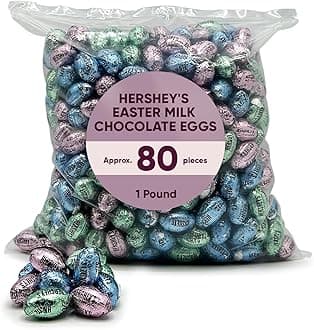Milk Chocolate Eggs Easter Pastel Colors - 1 Pound approx 80 pieces - Chocolate Candy Individually Wrapped Milk Chocolates in Blue, Pink & Green Pastel Color Foil