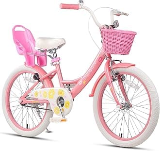 Glerc Maggie Girls Bike, 12-20 Inch Kids Bike for 2-13 Years Old Children, Princess Style Kids Bicycle with Doll-Seat & Basket & Training Wheels, Multiple Colors