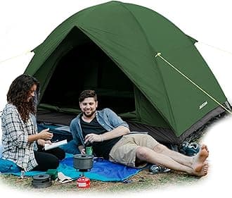Camping Tent, Ultralight Tent 2-4 People, Waterproof Dome Tent - Quick Assembly, Small Pack Size Bikepacking Tent for Outdoor, Hiking, Families, Camping, Festival