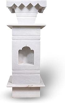 HANDICRAFT BAZAAR Marble Tulsi Pot for Home | Tulsi Marble Planter for Roof, Porch, Balcony (White)