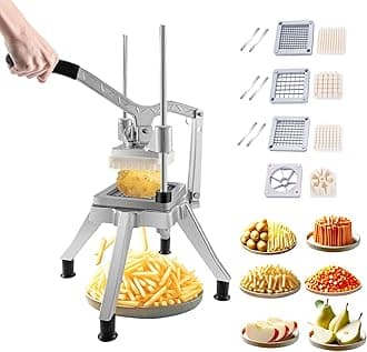 Commercial Vegetable Fruit Food Chopper Stainless Steel Replacement Blades, 1/2", 3/8", 1/4" & 6-Wedge Blades for Restaurants Home Kitchen