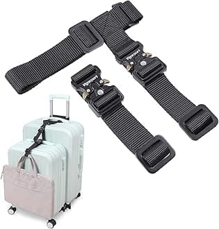 Vigorport Luggage Straps, Luggage Connector Straps for Suitcases Add A Bag and Connect Your 2 Suitcases Together Adjustable Attachment Accessories Belts (1'' Width S Size)