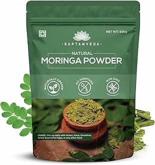 SAPTAMVEDA 100% Organic Moringa Powder 500 Gm | Immunity Booster | Drumstick Leaf Powder | Natural Multi-vitamin | Anti-Oxidant | Good for Hair & Skin | Protein Rich