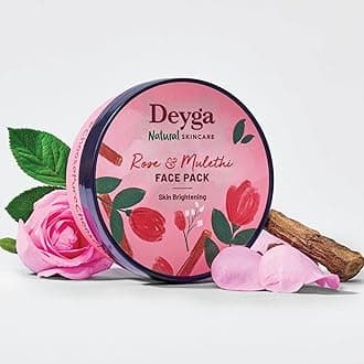 Deyga Rose & Mulethi Skin Brightening Face Pack (100 g) | Reduces Pigmentation | For Glowing, Even-Tone Complexion