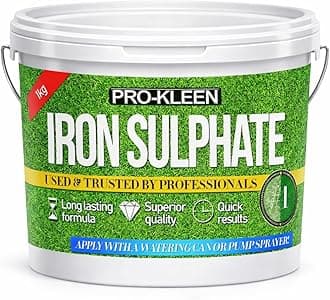 Pro-Kleen Iron Sulphate 1 KG PREMIUM Ferrous (Makes up to 1000L When Diluted & Covers up to 1000m2) Pure Lawn Tonic- Lawn Conditioner and Turf Hardener. Damp Grade Soluble in Water