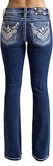 Women's Western Stampede Faux Flap Pocket Mid-Rise Bootcut Jeans