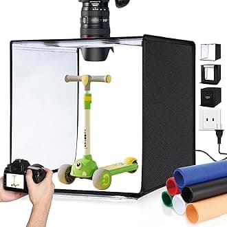 PULUZ 24'' x 24'' Light Box Photography,Large Photo Studio Light Box Professional Dimmable LED Photography Box High CRI Photo Box with 6 Color Backdrops for Product Photography