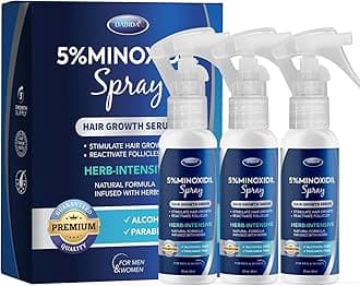 5% Minoxidil Hair Growth for Men and Women: Extra Strength Minoxidil and Biotin Beard Regrowth (2 Fl Oz, Spray 3pcs)