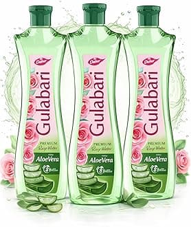 - Gulabari Premium Rose Water with Aloe Vera - 1200 ml (400ml x 3) | Upto 8 HR Skin Hydration | Cleanses, Tones and Moisturises Skin | For All Skin Types