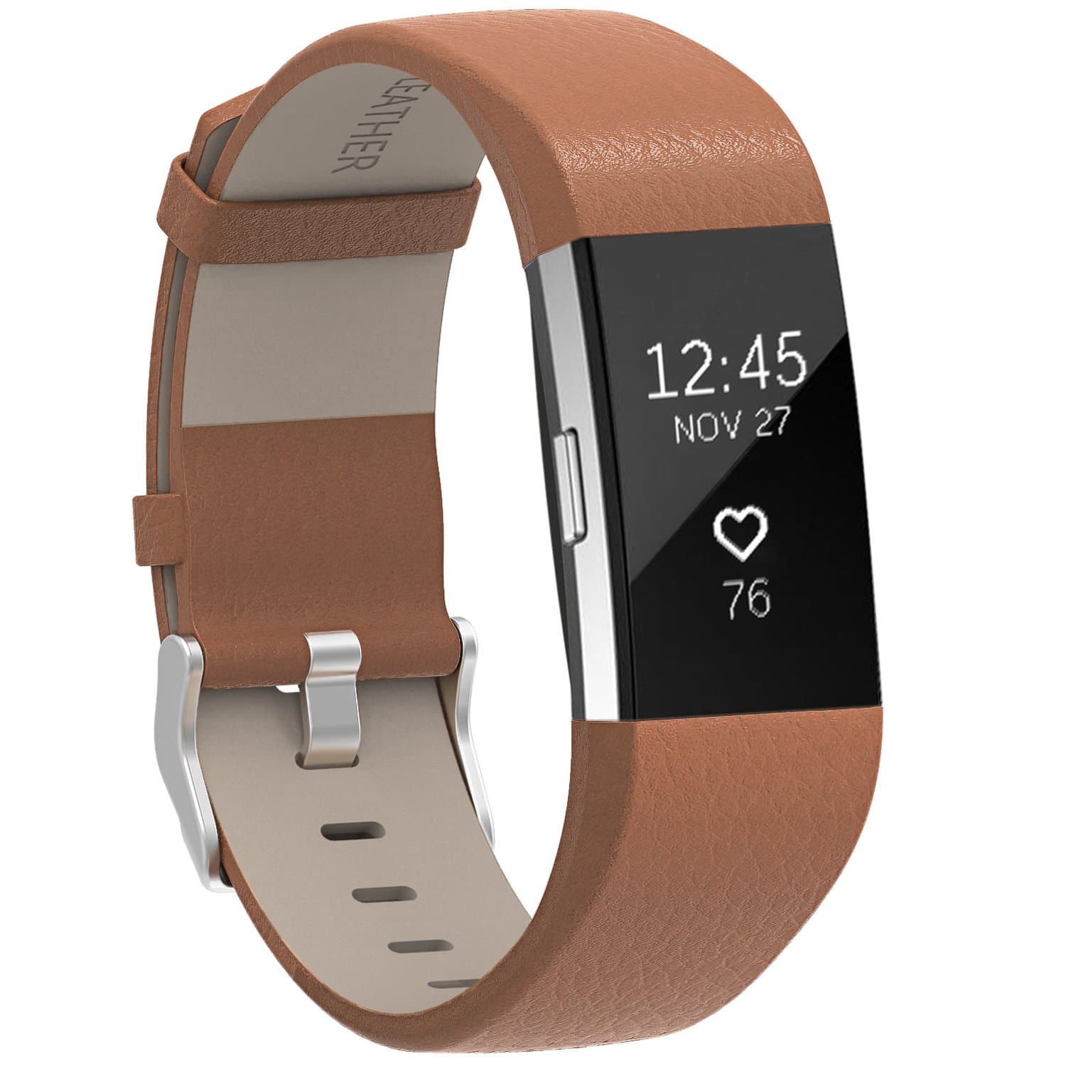 for Fitbit Charge 2 Leather Bands,Austrake Replacement Strap for Fitbit Charge 2 Watch,Matt Brown