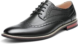 DREAM PAIRS Men's Prince Classic Modern Formal Oxford Wingtip Lace Up Dress Shoes