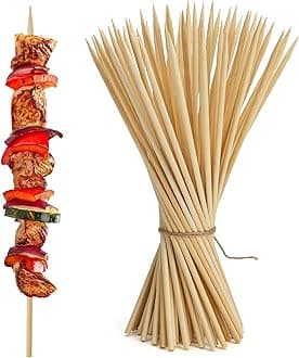HANSGO Barbecue Skewers, 5 mm 12 Inch Natural Kabob Sticks Best for Grill, BBQ, Kebab or Fruit Sticks, 70PCS