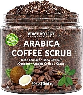 (590ml) - 100% Natural Arabica Coffee Scrub with Organic Coffee, Coconut and Shea Butter - Best Acne, Anti Cellulite and Stretch Mark treatment, Spider Vein Therapy for Varicose Veins & Eczema (590ml)