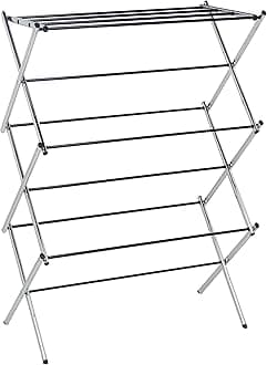 Amazon Basics Foldable Concertina Indoor Clothes Airer, 74.9 x 36.8 x 106.2 cm, Chrome