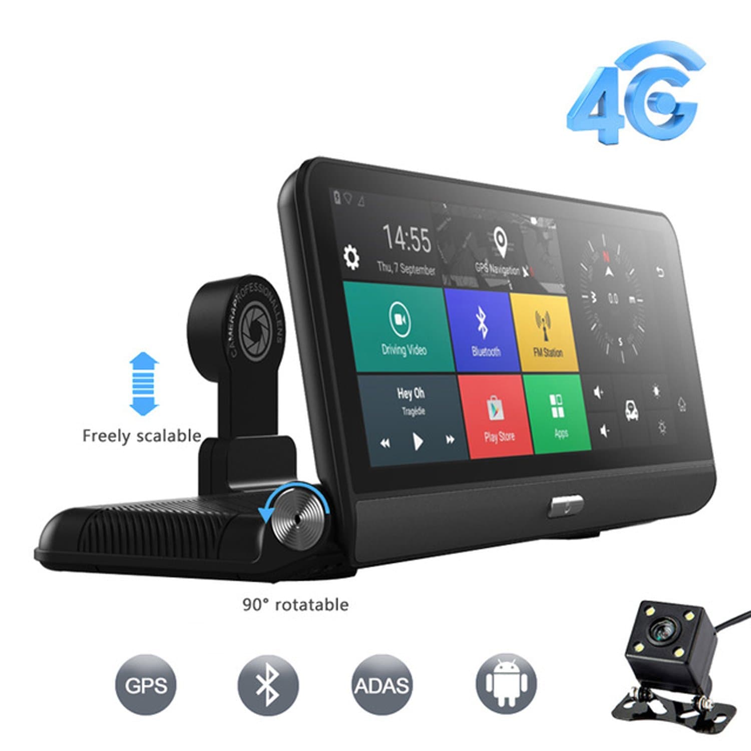 Car Dash Camera,ANSTAR 8 Inch Android 4G Touch Screen GPS Navigation Car DVR Camera,Front and Rear Camera, FHD 1080P WiFi Video Recorder Dash Cam Parking Monitoring Dual Lens