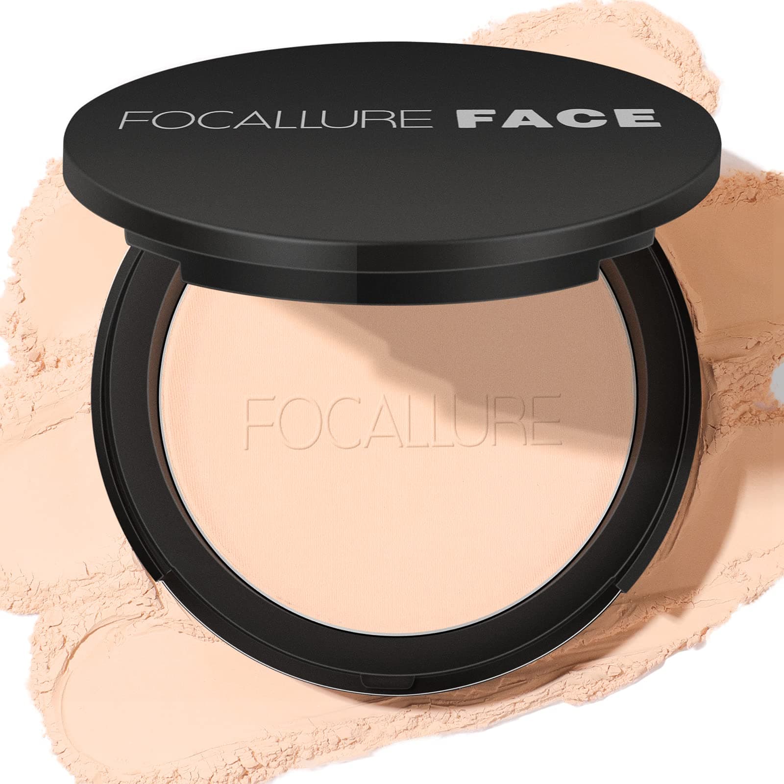 Flawless Pressed Powder, Control Shine & Smooth Complexion, Pressed Setting Powder Foundation Makeup, Portable Face Powder Compact, Long-Lasting Matte Finish, Ivory