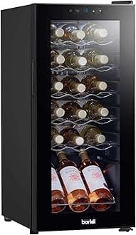 Baridi 18 Bottle Wine Cooler, Fridge, Digital Touch Screen Controls & LED Light, Low Energy A, Black