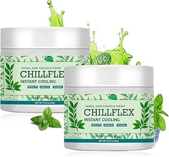 CHILLFLEX Menthol Soothing Cream, Cooling & Soothing Relief for Muscle Aches, Joint Discomfort, Ideal for Head, Lumbar, Neck, Hands & Feet, 3.5 Oz (2 PCS)