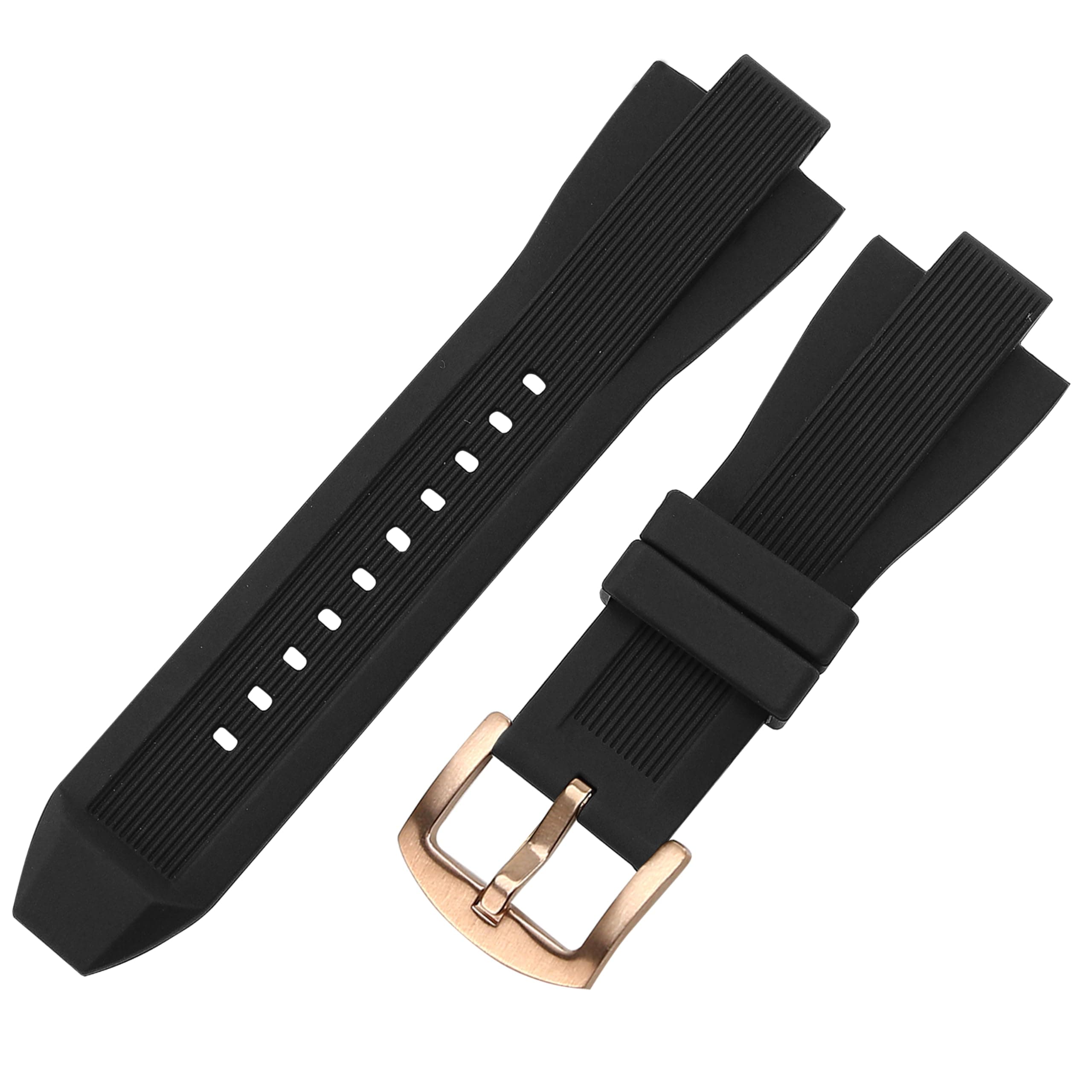Replacement Watch Bands Smart Strap Compatible with Michael Kors, Soft Rubber Wrist Watchband for MK8184 MK8729 MK9020 MK9026 MK8152 MK8356 Raised Mouth Accessories (29mmx13mm, Black)