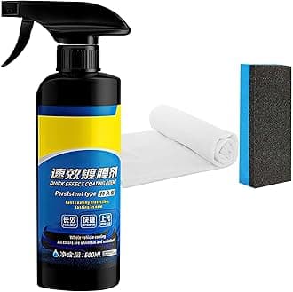 Sopami Car Coating Spray,Sopami Quick Effect Coating Agent,Sopami Quickly Coat Car Wax,Sopami Car Scratch Wax Polish Spray Waterless Wash,Sopami Oil Film Emulsion Glass Cleaner (1PC+Sponge+Cloth)
