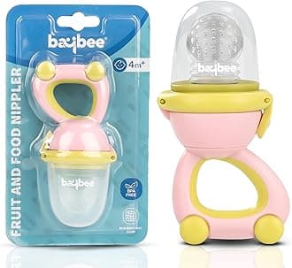 Baybee Silicone Fruit Nibbler & Baby Food Feeder | Baby Teether & Pacifier for 3+ Months Toddlers | Babies Fruit & Food Veggie Teether for Infants | Hygenic & BPA Free Extra Soft Organic- Pacifier