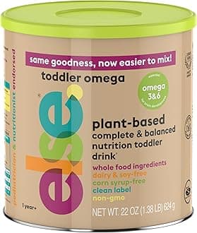 Plant‑Based Toddler Formula 12–36 Months – Omega 3 & 6, Dairy & Lactose Free with Almond Butter, Buckwheat, Prebiotics, 20+ Vitamins & Minerals | Gentle Digestion (22oz,Pack 1)