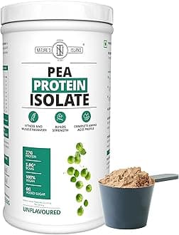 Nature’s Island Pure Whey Protein For Muscles Gain with No Suger | 100% Vegan | 3.4G Glutamine | 5G BCAA | 24G Protein in Each Servings | Net Weight - 330 G | Unflavoured