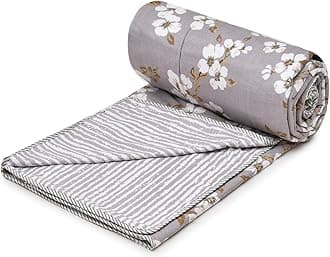 COZY FURNISH Super Soft Brushed Microfiber Cotton 3 Layer Breathable Single Dohar Lightweight Warm Bed Dohar 57X87(Inches) 144X220(CM) Flannel Dohar Throws for Bed| TC - 144, Green Pink