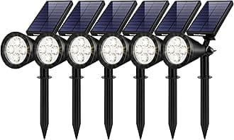 InnoGear Solar Lights Outdoor Waterproof Solar Garden Light for Outside Yard Landscape Lighting Pathway Spot Lights Spotlight Wall Light Auto On/Off, Pack of 6 (White)