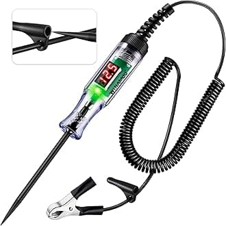 Automotive Test Ligh LED Digital Voltage Display, Auto Circuit Tester with Voltmeter & Dual Color Polarity Indicate, Electric (Brown, One Size)