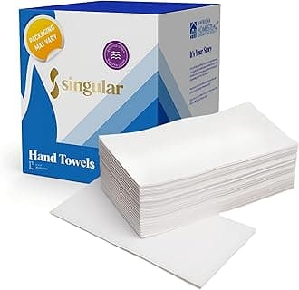 AH AMERICAN HOMESTEAD Disposable Paper Hand Towels for Bathroom - White Guest Napkins - Linen Like and Feel - Ideal for Wedding Reception or Dinner Party (50 Count - Quilted Soft - Large 15.5" x 12")