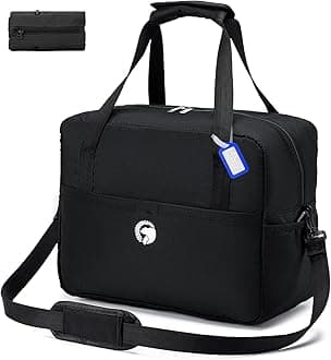 SPAHER for Ryanair Cabin Bags 40x30x20 Underseat Wizzair Carry on Hand Luggage Foldable Travel Duffel Bag Women Men 25L Holdall Tote for Travel Overnight Hospital Weekend with Wet Pocket, Black