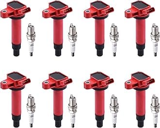 8 Pack UF230 Ignition Coil & 4504 Double Iridium Spark Plug Compatible with Toyota Lexus 4Runner Tundra LandCruiser Sequoia GS430 GX470 LS430 LX470 SC430 4.3L 4.7L V8 Replaces#C1173 UF493