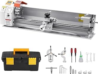 VEVOR Metal Lathe Machine, 8.7 x 39 in, Precision Bench Power Metal Lathe, Automatic Feed, 0-2500 RPM Variable Speed, 1250W Brushless Motor, for Processing Precision Parts Soft Metals Wood Plastics