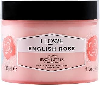 English Rose Body Butter, Luxuriously Scented with Shea Butter & Coconut Oil, Deeply Moisturising & Nourishing Skincare for Soft, Smooth Skin – Vegan-Friendly & Cruelty-Free 330ml