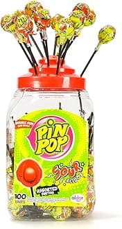 PIN POP Bubblegum Filled Center Lollipops (Gelatin Free) (Sour Mix)