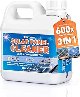 Teexpert Solar Panel Cleaner (32oz Makes 150 Gallons), Ultra Concentrated Glass & Solar Panel Cleaning, Pro Streak-Free Ultra Quick Dry Remove Dirt, Dust, Droppings, Oils, Fingerprints & Water Spots