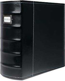 3-Ring 3 Inch D Ring Binder by Bellagio-Italia - Classic Faux-Leather - Use for Documents, Baseball Cards, and Pages