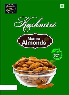 Snow Hills Kashmir Premium Kagzi Mamra Almonds - 1kg | Soft Shell, Easy to Break | 100% Pure, Organically Cultivated | High Oil Content, Rich in Antioxidants | Boost Brain Power and Stamina | With Shell, Crack and Enjoy