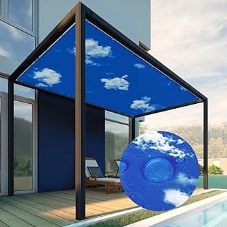 Patio Paradise 13' x 17' Waterproof Sun Shade Sail Rectangle Shade Cloth with Grommets, 260 GSM Patio Canopy Awning 95% UV Block for Backyard Deck Pergola Replacement Cover, Blue Sky, Customized