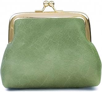 Coin Purse, Kiss Lock Coin Purse for Women, Large Capacity Coin Pouch,Vintage Change Purse Cute Car Coin Holder for Women (1-Green)