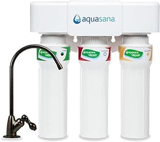 Aquasana Under Sink Water Filter System - Reduces PFAS, Lead, & Chlorine in Drinking Water - Under Counter Claryum Filtration for Kitchen - 3-Stage Max Flow - Oil-Rubbed Bronze Faucet - AQ-5300+.62