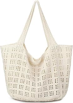 hatisan Crochet Bags for Women - Summer Beach Tote, Aesthetic Hippie Knit Bag