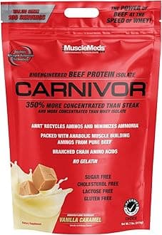 Carnivor Beef Protein Isolate Powder, Vanilla Caramel, 7.39 Pound
