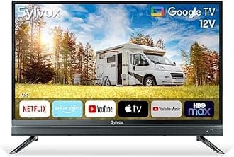 Smart RV TV, 32" 12V TV for RV Camper 1080P DC/AC Powered Television, Support Google, Download APPs, Bluetooth WiFi, Smart TVs for Home Car Campervan Truck